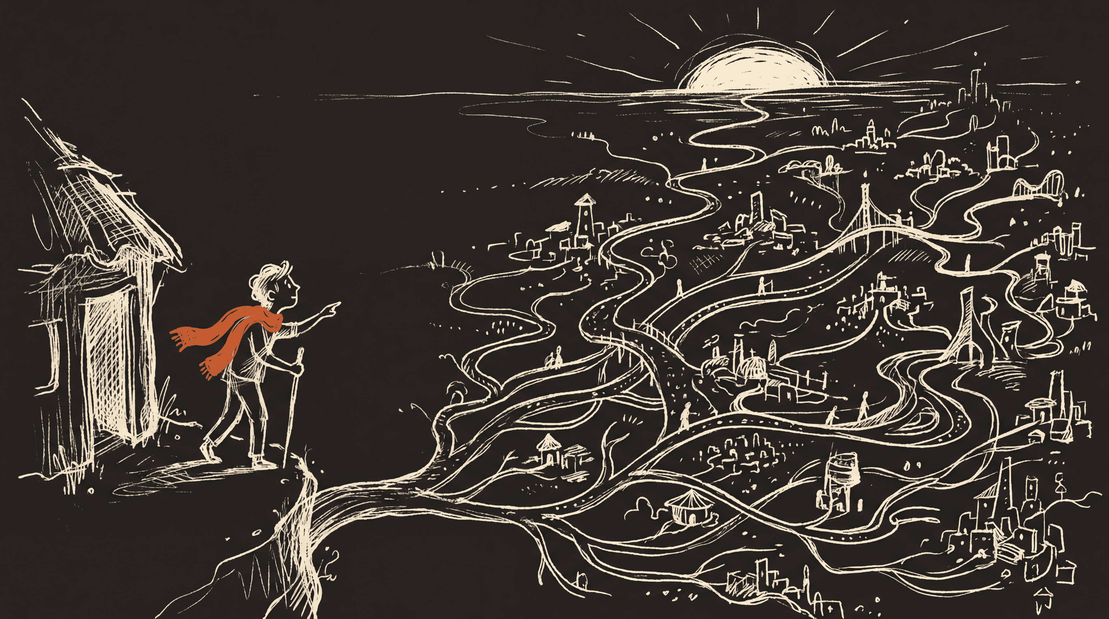Ilustración editorial: el camino que multiplica capacidad por 10